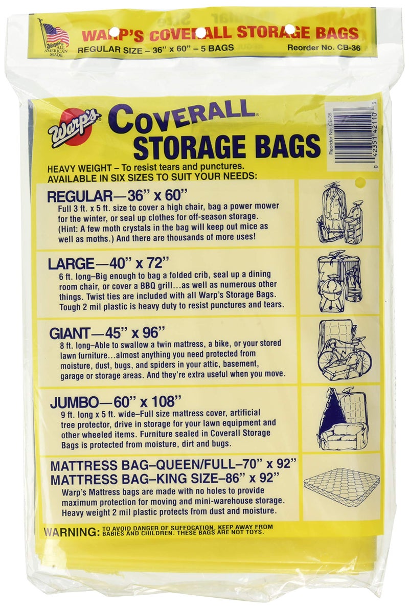 Warp's Warp Brothers CB-36 Banana Bag, 5-36"x60" Regular Storage Bags - Image 2
